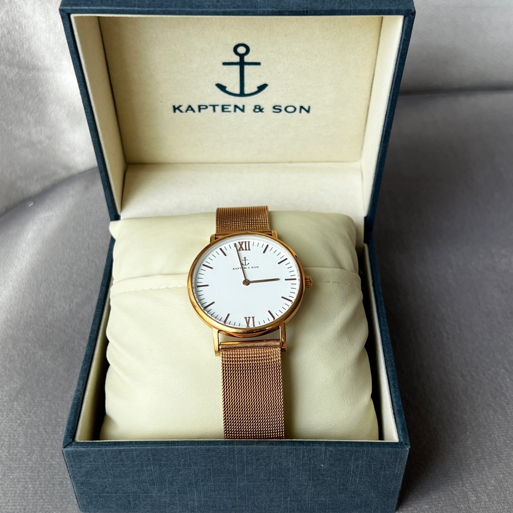 New in the box Kapten and Son rose gold watch